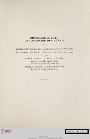 Ehrenmitglieder der Akademie der Künste
