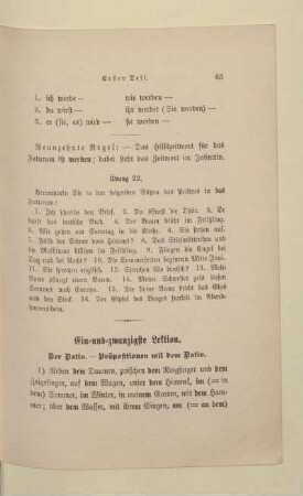 Ein-und-zwanzigste Lektion