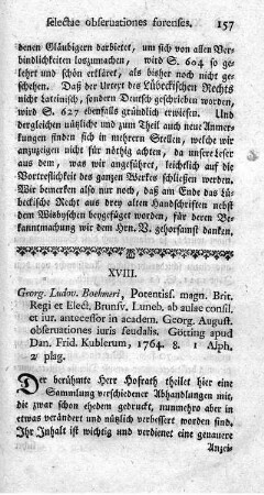 XVIII. Observationes juris feudalis.