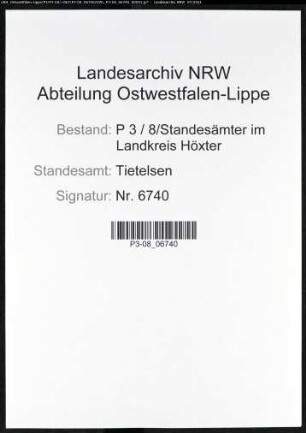 Heiratsregister Standesamt Tietelsen