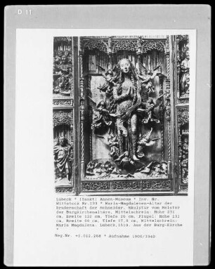 Maria-Magdalenen-Altar der Bruderschaft der Schneider — Die verzückte Maria Magdalena wird von Engeln emporgehoben