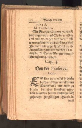 Cap. 13. Von der Præservation.