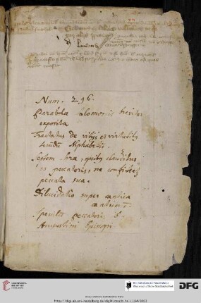 Schreibübungen (14./ 15. Jh.) und Inhaltsverzeichnis des 18. Jhs. (aufgeklebt)