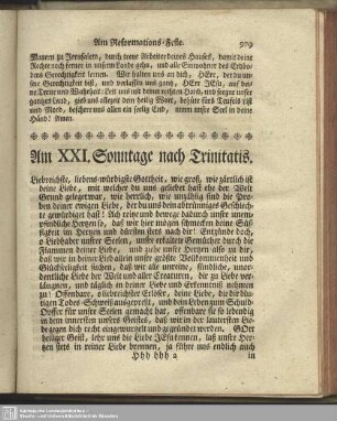 Am XXI. Sonntage nach Trinitatis
