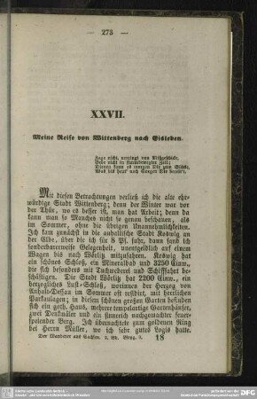 XXVII. Meine Reise von Wittenberg nach Eisleben