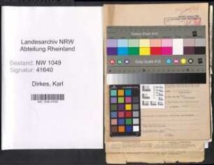 Entnazifizierung Karl Dirkes , geb. 16.09.1892 (Kassenleiter)