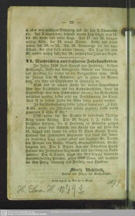VI. Nachrichten aus früheren Jahrhunderten