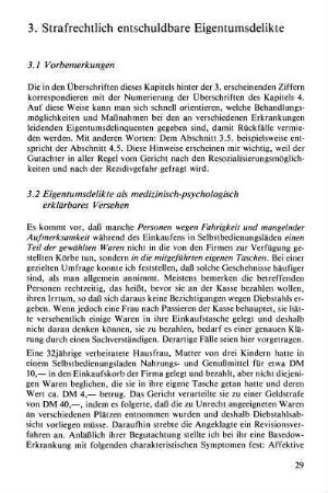 3. Strafrechtlich entschuldbare Eigentumsdelikte