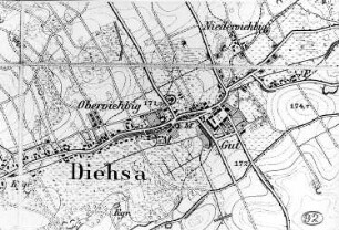 Waldhufen-Diehsa. Meßtischblatt, 1:25.000, Sekt. Niesky, Nr. 2753, 1886 (RA Görlitz 30/23 c)
