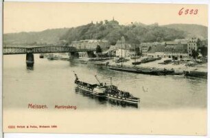 Meißen. Martinsberg,Elbe mit Dampfer Pillnitz