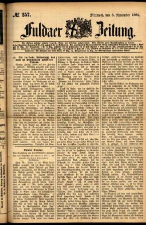 Ausgabe vom Mittwoch, den 08. November 1882.
