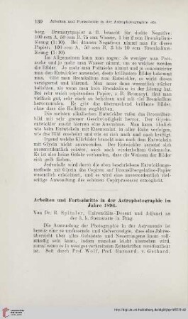 Arbeiten und Fortschritte in der Astrophotographie im Jahre 1896