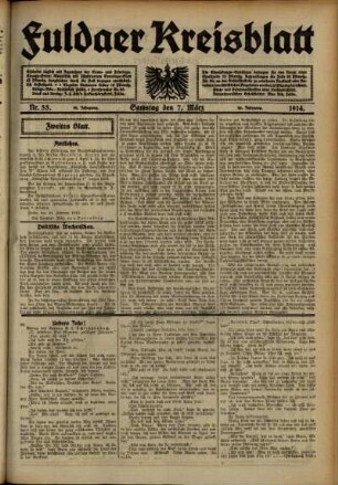 Zweite Ausgabe vom Samstag, den 07. März 1914.