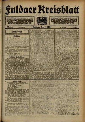 Zweite Ausgabe vom Samstag, den 07. März 1914.