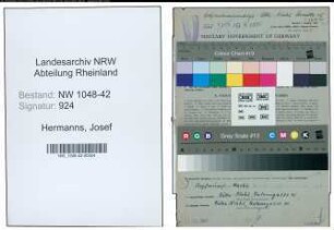 Entnazifizierung Josef Hermanns , geb. 12.08.1890 (Angestellter)