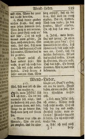Abend-Lieder - In gemeiner Noth