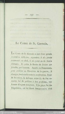 Le Comte de St. Germain
