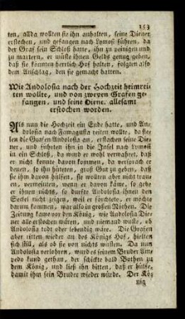 Wie Andolosia nach der Hochzeit heimreiten wollte, und von zweyen Grafen gefangen ...