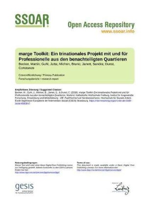 marge Toolkit: Ein trinationales Projekt mit und für Professionelle aus den benachteiligten Quartieren