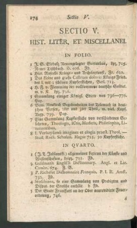 Sectio V. Hist. Liter. Et Miscellanei