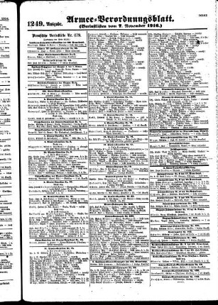 1249. Ausgabe. Dienstag, 7. November 1916