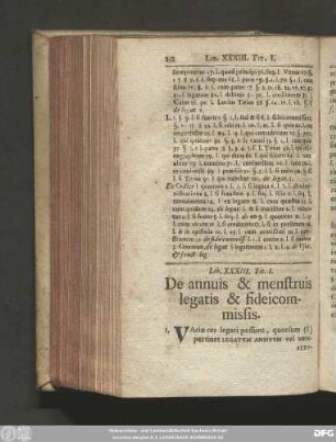 Tit. I. De annuis & menstruis legatis & fideicommissis.