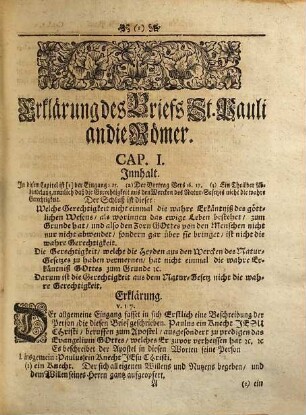 Kurtze Erklärung des Briefs Pauli an die Römer