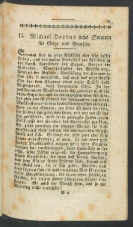 II. Michael Haydns sechs Sonaten für Geige und Bratsche