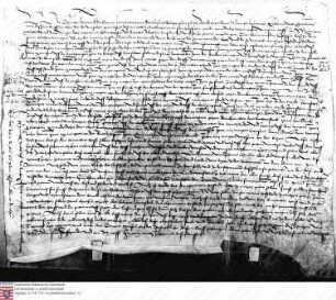 Mühlheim: Erbbestandsbrief des Thomas, Abts und des Konvents zu Seligenstadt über ihren Hof zu Mühlheim für Klosten Keiser und dessen Frau