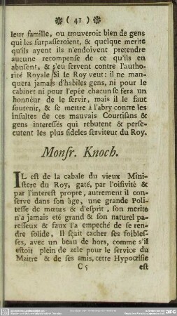 Monsr. Knoch