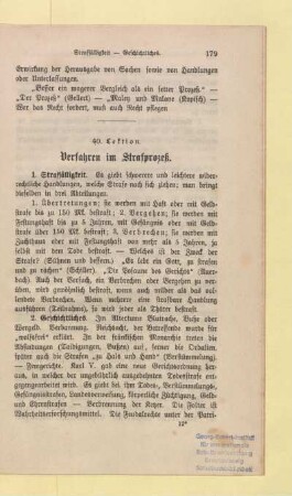 40. Lektion. Verfahren im Strafprozeß
