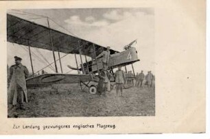 Englisches Flugzeug im 1. Weltkrieg