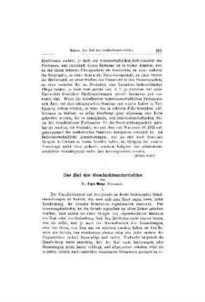 Das Ziel des Geschichtsunterrichtes