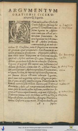 Argumentum Orationis Ciceronis pro Quinto Ligario