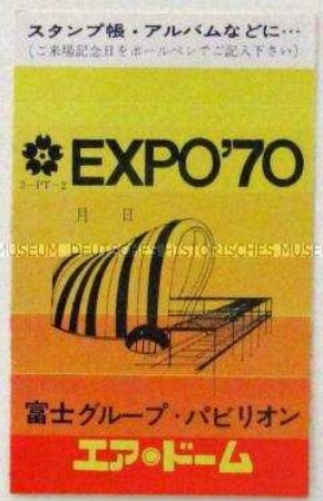 Aufkleber zur Weltausstellung "Expo '70" in Osaka