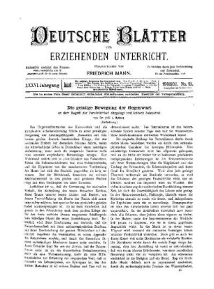 Die geistige Bewegung der Gegenwart : an dem Begriff der Persönlichkeit dargestellt und kritisch beleuchtet ; (Fortsetzung)