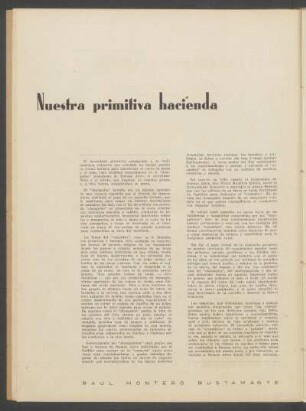 Nuestra primitiva hacienda
