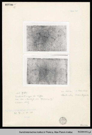 Kopf des Heiligen Franziskus und dreier Kardinäle aus dem Giotto-Zyklus von Assisi (Szene XVII)