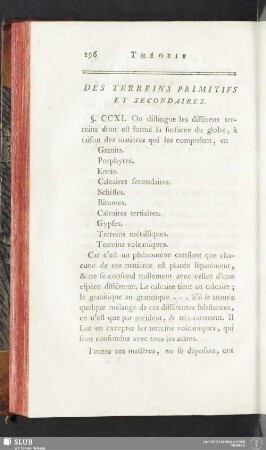 Des terreins primitifs et secondaires