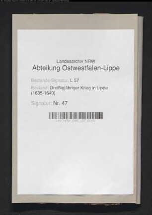 Kriegsdrangsale und Klagen aus den Ämtern Schwalenberg, Sternberg und Alverdissen