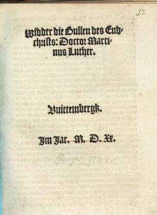 Widder die Bullen des Endchrists