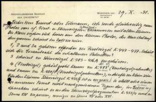 E. Buschor an K. Grundmann/R. Eilmann