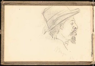 Skizzenbuch: Portrait eines bärtigen Mannes (Kopf im Profil)