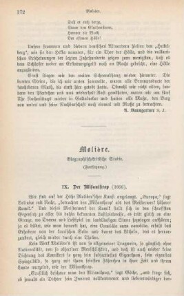172-192 Molière : biographisch-kritische Studie : Fortsetzung
