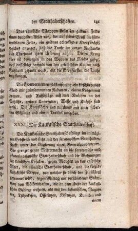 XXXI. Die Kaukasische Statthalterschaft