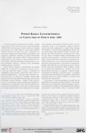 N.S. 4.1998: Podróż Karola Lanckorońskiego na Cejlon oraz do Indii w roku 1889