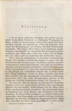 Regnault - Strecker's kurzes Lehrbuch der Chemie, 1,1. Kurzes Lehrbuch der anorganischen Chemie : 181 in den Text eingedr. Holtzschn.