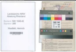 Entnazifizierung Heinrich Westfeld , geb. 18.05.1902 (Angestellter)