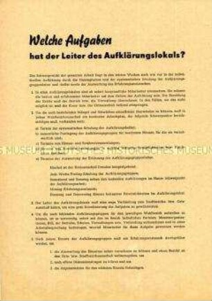 Anleitung für Propagandisten der Nationalen Front zur Vorbereitung der Volkskammerwahlen