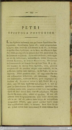 Petri Epistola Posterior